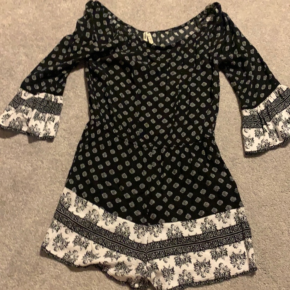 Black and white romper